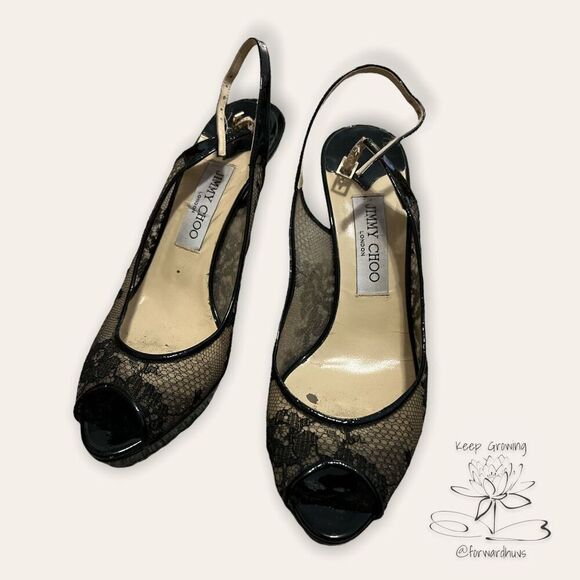 Jimmy Choo London Stiletto Peep Toe Heels Size 39 - Picture 1 of 10